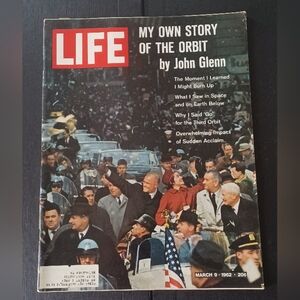Life Magazine March 9, 1962 John Glenn My Own Story of the Orbit.  Mailing label